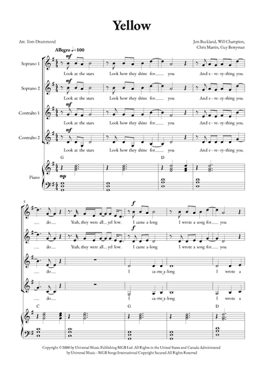Yellow (arr. Tom Drummond)