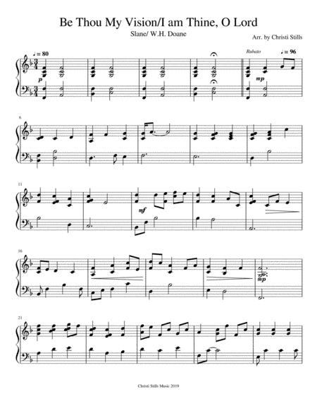 Be Thou My Vision/I am Thine O Lord (arr. Christi Stills)