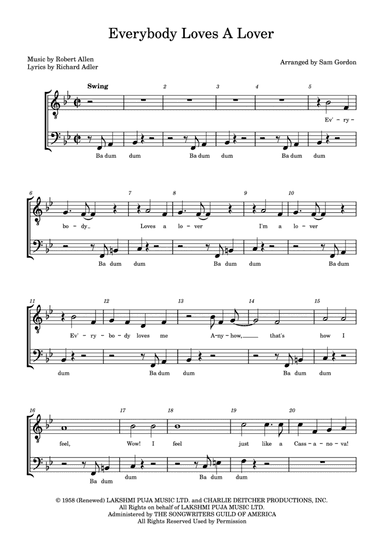 Everybody Loves A Lover (arr. Sam Gordon)