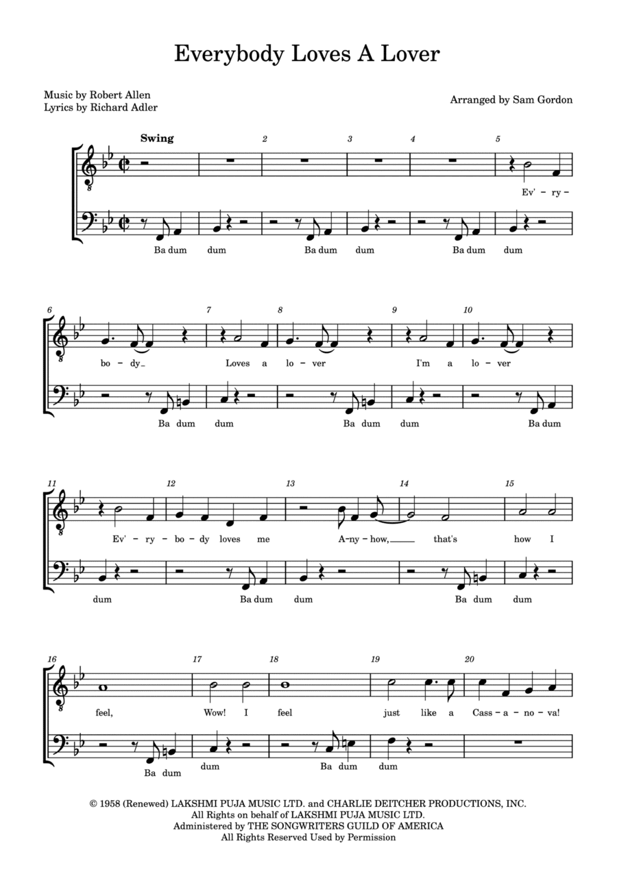 Everybody Loves A Lover (arr. Sam Gordon)