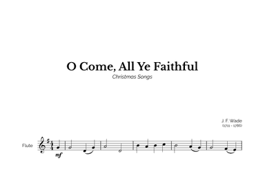 O Come, All Ye Faithful for Easy Flute Solo (arr. Marcos Soares)