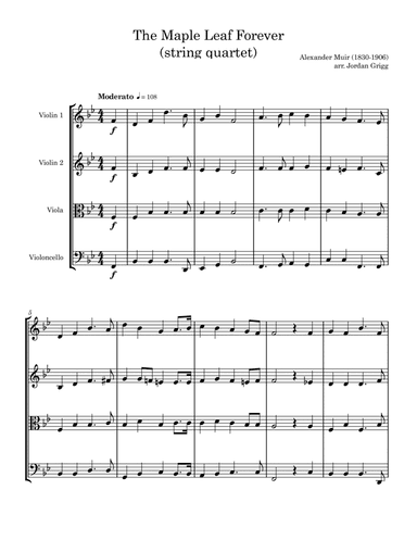 The Maple Leaf Forever (string quartet) (arr. Jordan Grigg)