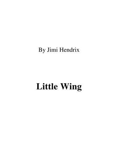 Little Wing (arr. RWM)