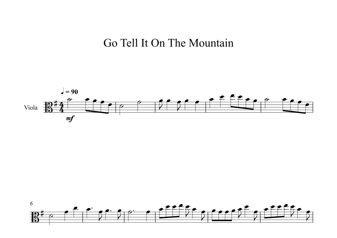 Go Tell It On The Mountain (Viola) (arr. Digital Book Music)
