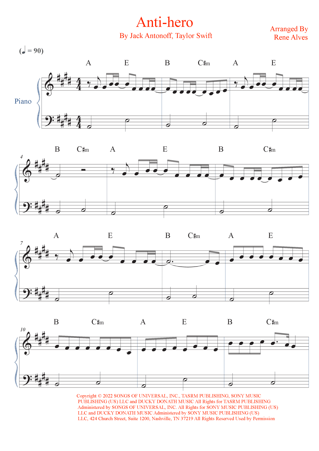 Anti-hero (arr. Rene Alves)