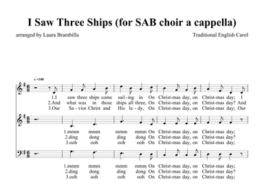 I saw three ships (arr. Laura Brambilla)