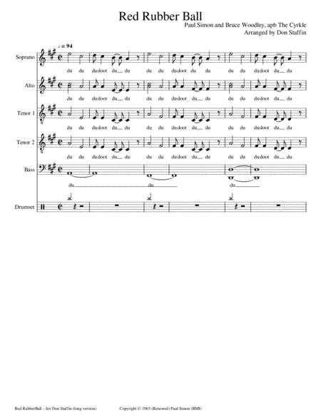 Red Rubber Ball (arr. Don Staffin)