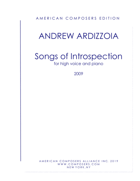 [Ardizzoia] Songs of Introspection