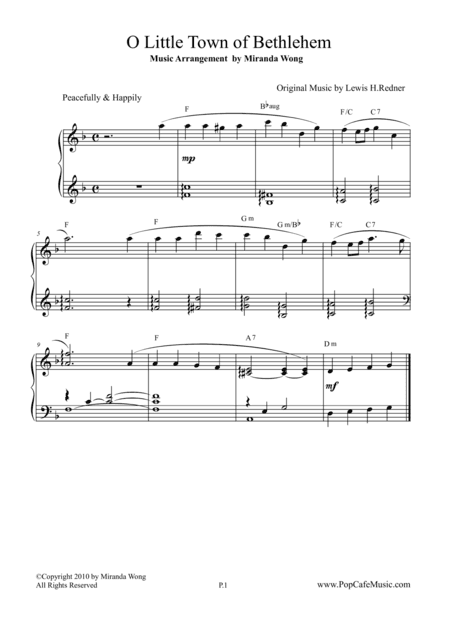 O Little Town of Bethlehem - Easy Piano (Beautiful Version) (arr. Miranda Wong)