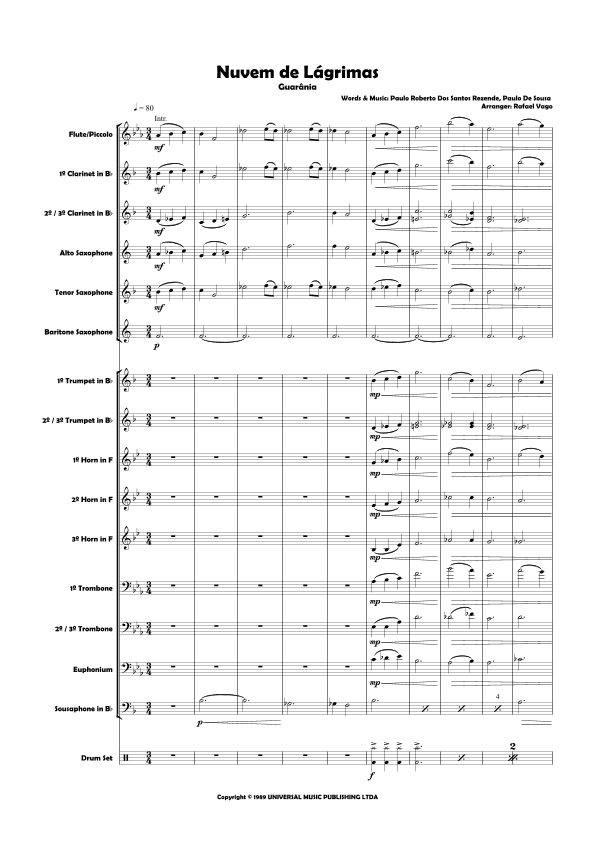 Nuvem De Lagrimas (arr. Rafael Vago)