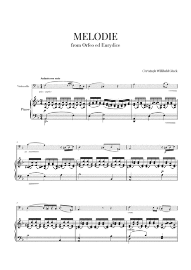 Gluck - Melodie (for Cello and Piano) (arr. Cadenza Editions)