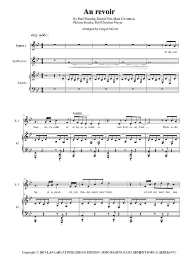 Au Revoir (feat. Sido) (arr. Gregor Mueller)
