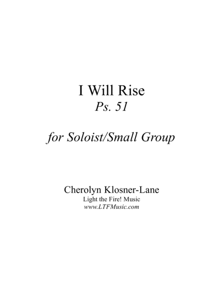 I Will Rise (Ps. 51) [Soloist/Small Group]