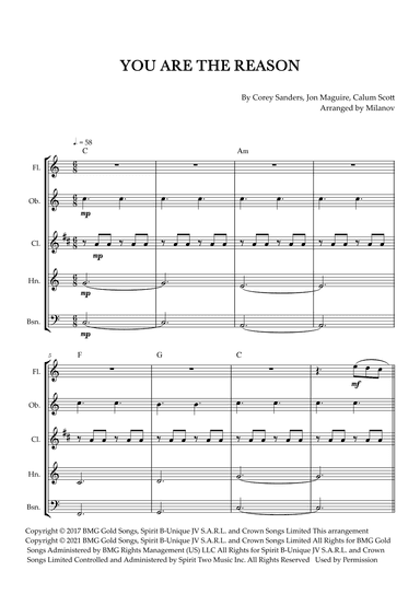 You Are The Reason (arr. Milanov)