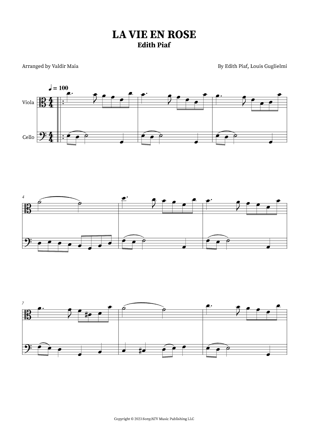La Vie En Rose (arr. Valdir Maia)