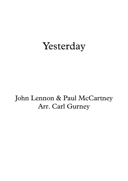 Yesterday (arr. Carl Gurney)