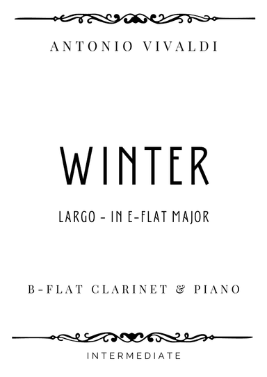 Vivaldi - Largo from Winter (The Four Seasons) in E Flat Major - Intermediate (arr. Piacere Music Sheets)
