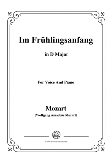 Mozart-Im frühlingsanfang,in D Major,for Voice and Piano (arr. MSM)