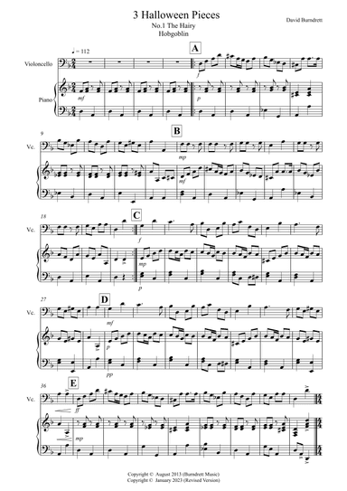 3 Halloween Pieces for Cello And Piano