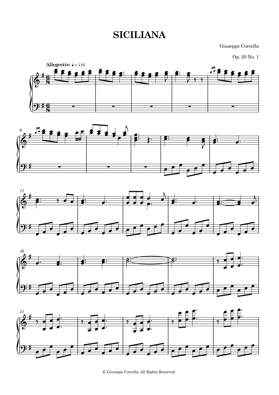 Siciliana Op. 20 No. 1