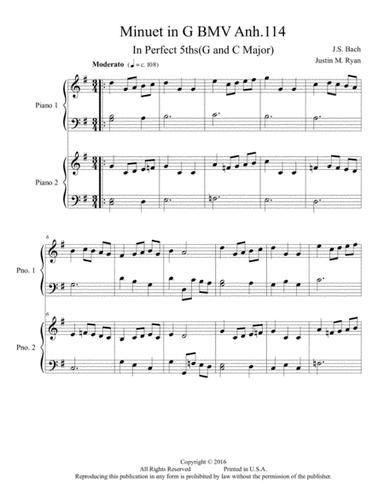 Minuet in G (arr. Justin M. Ryan)