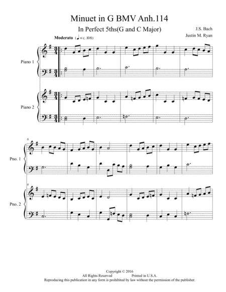 Minuet in G (arr. Justin M. Ryan)