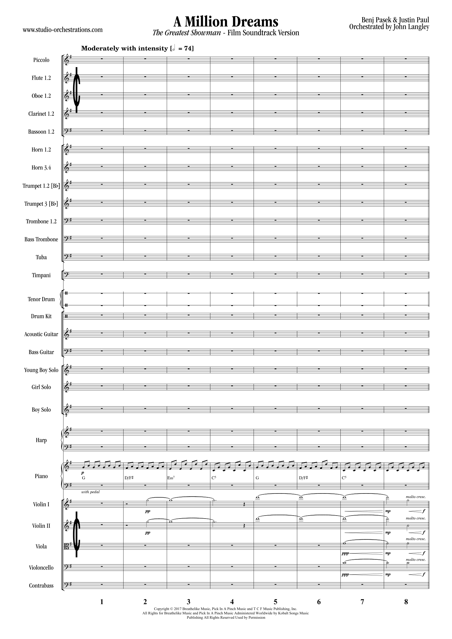 A Million Dreams (arr. John Langley / Studio Orchestrations)