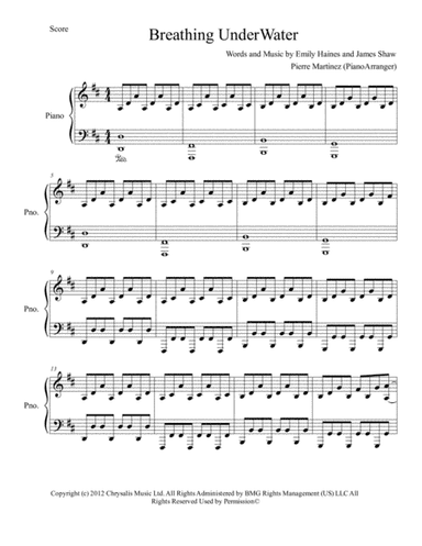 Breathing Underwater (arr. Pierre Martinez)