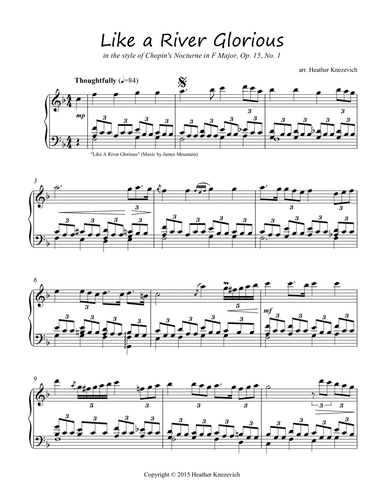 Like a River Glorious with We Shall Walk Through the Valley in style of Chopin (arr. Heather Knezevich)