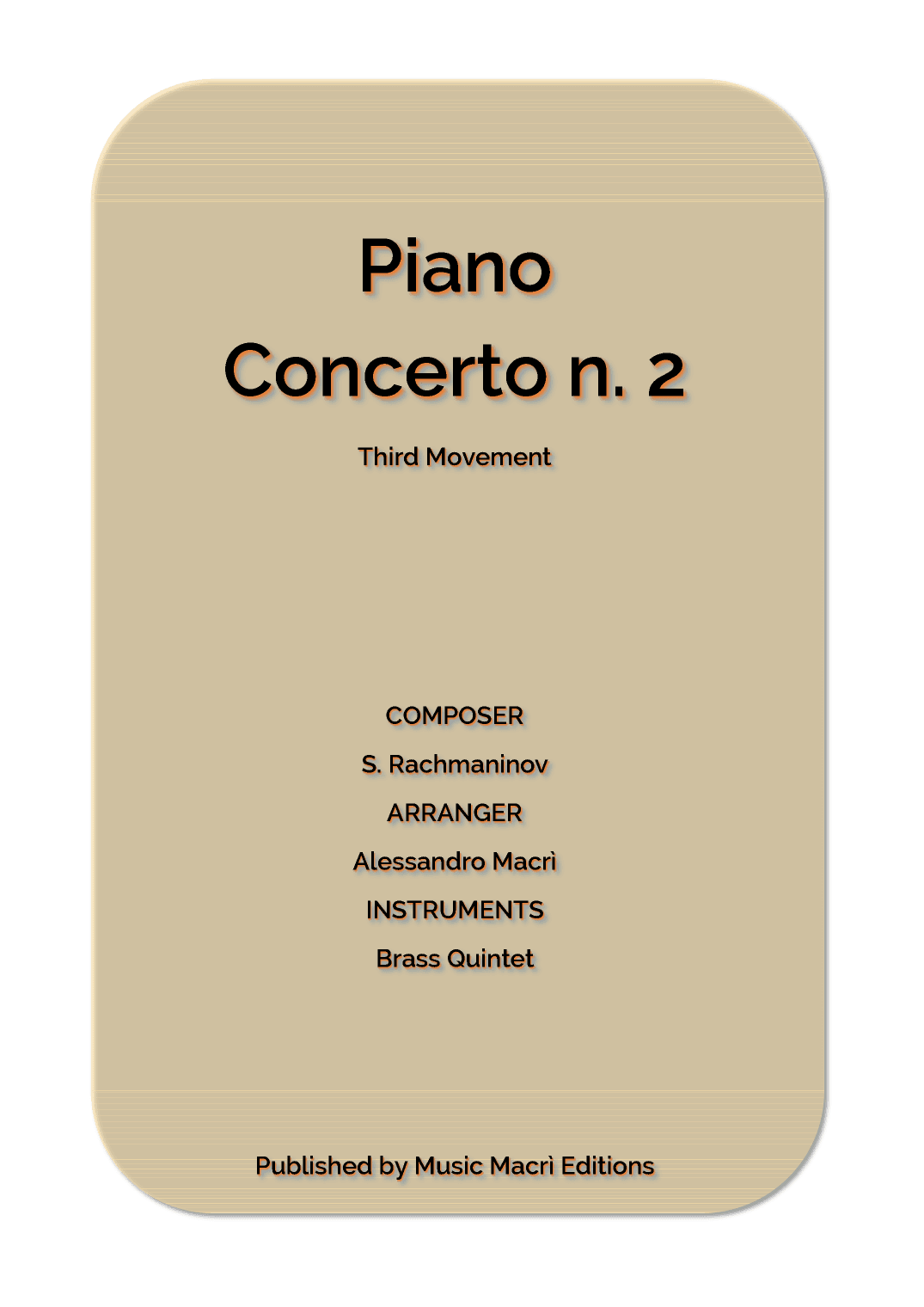 Piano Concerto n. 2 Third Movement (arr. Alessandro Macrì)