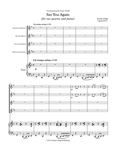 See You Again (for sax quartet and piano)