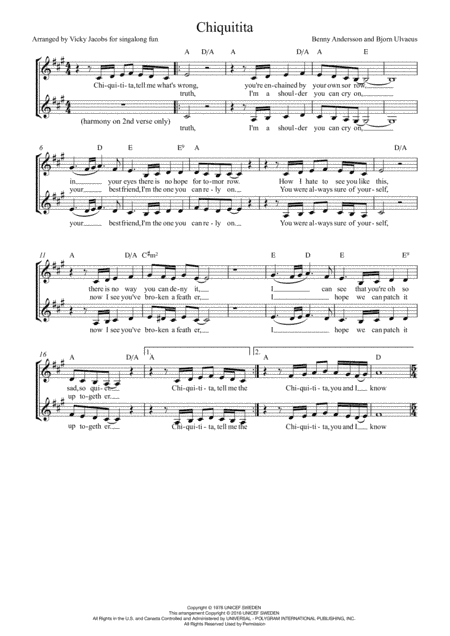 Chiquitita (arr. Vicky Jacobs)