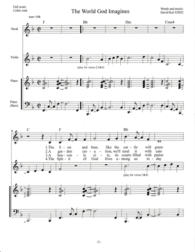 The World God Imagines - full score
