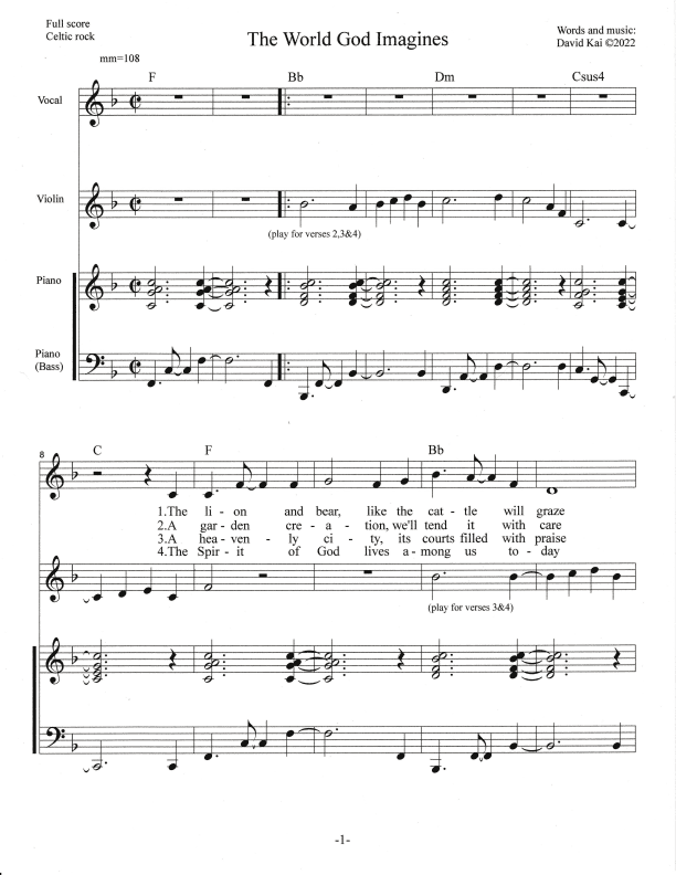 The World God Imagines - full score