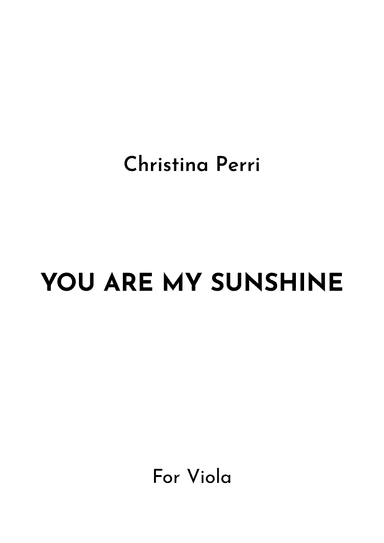 You Are My Sunshine (arr. Jireh J.)