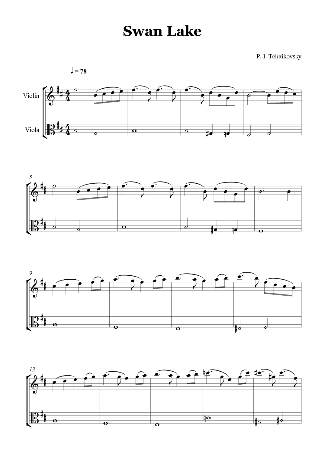 Swan Lake (arr. Gabriel Oliveira)