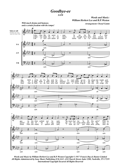 Goodbye-ee (arr. Cheryl Camm)