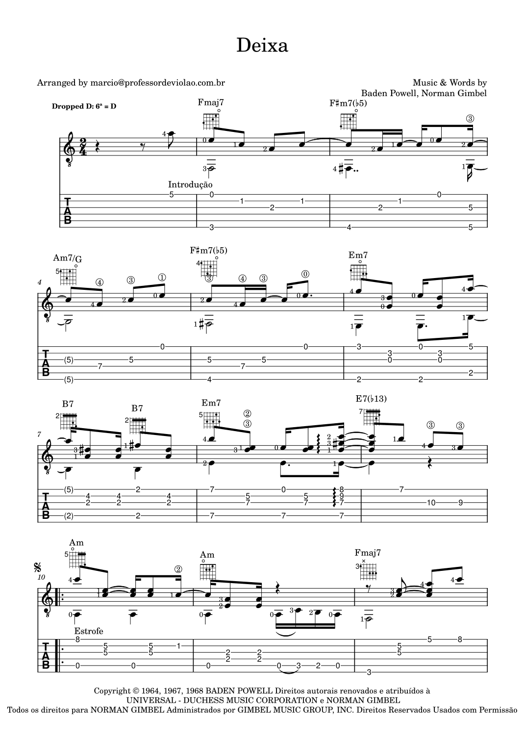 Deixa (let Me) (arr. MARCIO AMARAL)