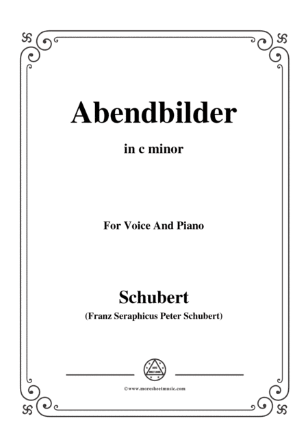 Schubert-Abendbilder(Nocturne),D.650,in c minor,for Voice&Piano (arr. MSM)