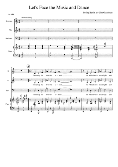 Let's Face the Music and Dance: Irving Berlin arr for SAB Choir by Jim Goodman (arr. Jim Goodman Music)