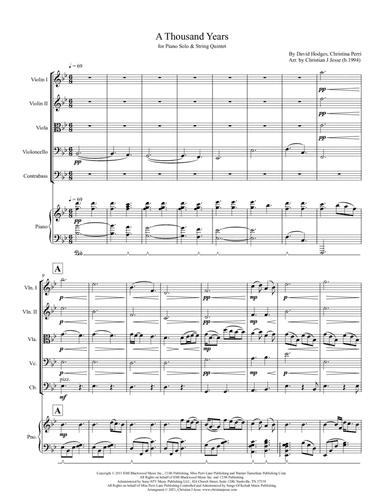 A Thousand Years (arr. Christian J. Jesse)