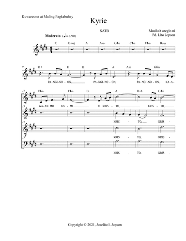 Kyrie Pang-Kuwaresma (SATB)