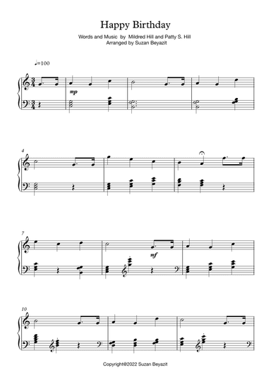 Happy Birthday (arr. Suzan Beyazit)