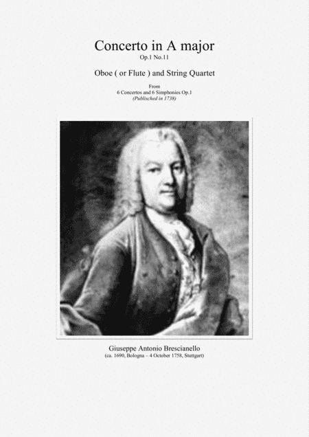 Brescianello - Concerto in A major Op.1 No.11 for Oboe (or Flute) and String Quartet (arr. Santino Cara)