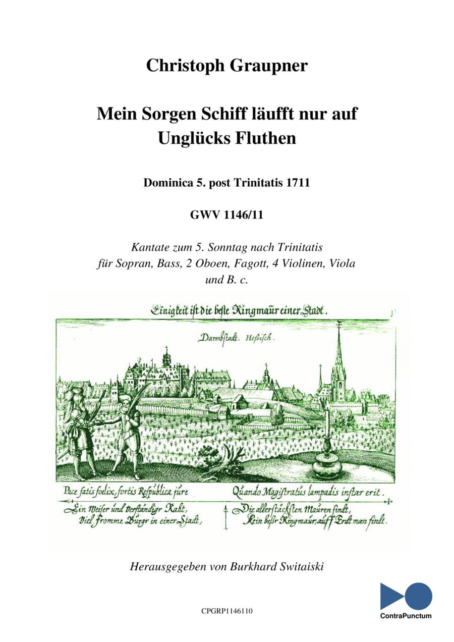 Graupner Christoph Cantata Mein Sorgen Schiff fährt nur auf Unglücks Fluthen GWV 1146/11 (arr. Dr. Burkhard Switaiski)