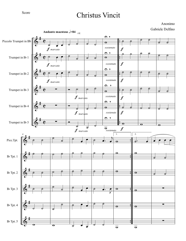 Christus Vincit (arr. Gabriele Delfino)