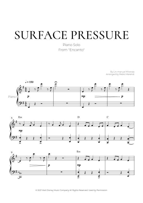 Surface Pressure (arr. Pedro Merendi)