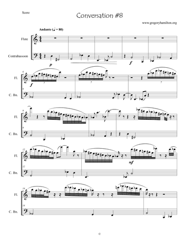 Conversation #8 for Contrabassoon and Flute