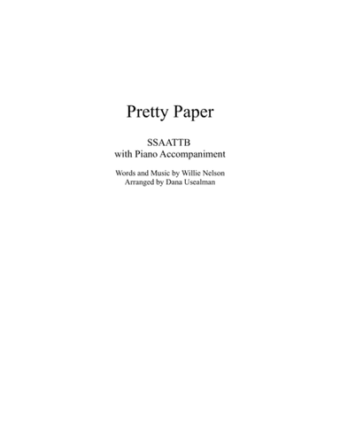 Pretty Paper (arr. Dana Usealman)