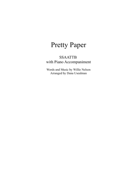 Pretty Paper (arr. Dana Usealman)
